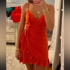 Selfie Leslie Red Ruched Wrap Sundress